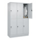 C+P Doppelstock-Spind Classic PLUS, Sockel, 3 Abteile, 1950x1200x500mm, 7035/703 Front RAL 7035 Lichtgrau-2