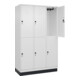C+P Doppelstock-Spind Classic PLUS, Sockel, 3 Abteile, 1950x1200x500mm, 9016/901 Front RAL 9016 Verkehrsweiß-2