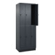 C+P Doppelstock-Spind Classic PLUS, Sockel, 3 Abteile, 1950x750x500mm, 7016/7016 Front RAL 7016 Anthrazitgrau-2