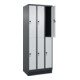 C+P Doppelstock-Spind Classic PLUS, Sockel, 3 Abteile, 1950x750x500mm, 7016/7035 Front RAL 7035 Lichtgrau-2
