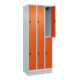 C+P Doppelstock-Spind Classic PLUS, Sockel, 3 Abteile, 1950x750x500mm, 7035/2004 Front RAL 2004 Reinorange-2
