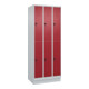 C+P Doppelstock-Spind Classic PLUS, Sockel, 3 Abteile, 1950x750x500mm, 7035/3003 Front RAL 3003 Rubinrot-1