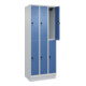 C+P Doppelstock-Spind Classic PLUS, Sockel, 3 Abteile, 1950x750x500mm, 7035/5023 Front RAL 5023 Fernblau-2