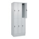C+P Doppelstock-Spind Classic PLUS, Sockel, 3 Abteile, 1950x750x500mm, 7035/7035 Front RAL 7035 Lichtgrau-2