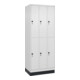 C+P Doppelstock-Spind Classic PLUS, Sockel, 3 Abteile, 1950x750x500mm, 9016/9016 Front RAL 9016 Verkehrsweiß-1