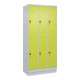 C+P Doppelstock-Spind Classic PLUS, Sockel, 3 Abteile, 1950x900x500mm, 7035/0024 Front 1108060 RDS Viridingrün-1