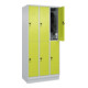 C+P Doppelstock-Spind Classic PLUS, Sockel, 3 Abteile, 1950x900x500mm, 7035/0024 Front 1108060 RDS Viridingrün-4