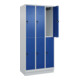 C+P Doppelstock-Spind Classic PLUS, Sockel, 3 Abteile, 1950x900x500mm, 7035/5010 Front RAL 5010 Enzianblau-1