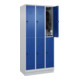 C+P Doppelstock-Spind Classic PLUS, Sockel, 3 Abteile, 1950x900x500mm, 7035/5010 Front RAL 5010 Enzianblau-2