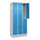 C+P Doppelstock-Spind Classic PLUS, Sockel, 3 Abteile, 1950x900x500mm, 7035/5012 Front RAL 5012 Lichtblau-2
