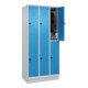 C+P Doppelstock-Spind Classic PLUS, Sockel, 3 Abteile, 1950x900x500mm, 7035/5012 Front RAL 5012 Lichtblau-4