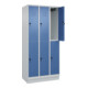 C+P Doppelstock-Spind Classic PLUS, Sockel, 3 Abteile, 1950x900x500mm, 7035/5023 Front RAL 5023 Fernblau-2