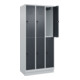 C+P Doppelstock-Spind Classic PLUS, Sockel, 3 Abteile, 1950x900x500mm, 7035/7016 Front RAL 7016 Anthrazitgrau-2