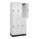 C+P Doppelstock-Spind Classic PLUS, Sockel, 3 Abteile, 1950x900x500mm, 9016/9016 Front RAL 9016 Verkehrsweiß-1