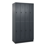 C+P Doppelstock-Spind Classic PLUS, Sockel, 4 Abteile, 1950x1000x500mm, 7016/701 Front RAL 7016 Anthrazitgrau