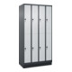 C+P Doppelstock-Spind Classic PLUS, Sockel, 4 Abteile, 1950x1000x500mm, 7016/703 Front RAL 7035 Lichtgrau-1