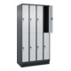 C+P Doppelstock-Spind Classic PLUS, Sockel, 4 Abteile, 1950x1000x500mm, 7016/703 Front RAL 7035 Lichtgrau-2