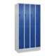 C+P Doppelstock-Spind Classic PLUS, Sockel, 4 Abteile, 1950x1000x500mm, 7035/501 Front RAL 5010 Enzianblau-1