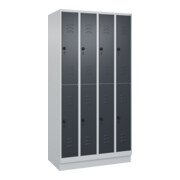 C+P Doppelstock-Spind Classic PLUS, Sockel, 4 Abteile, 1950x1000x500mm, 7035/701 Front RAL 7016 Anthrazitgrau