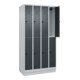 C+P Doppelstock-Spind Classic PLUS, Sockel, 4 Abteile, 1950x1000x500mm, 7035/701 Front RAL 7016 Anthrazitgrau-2