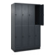 C+P Doppelstock-Spind Classic PLUS, Sockel, 4 Abteile, 1950x1200x500mm, 7016/701 Front RAL 7016 Anthrazitgrau-2