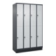 C+P Doppelstock-Spind Classic PLUS, Sockel, 4 Abteile, 1950x1200x500mm, 7016/703 Front RAL 7035 Lichtgrau-1