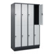 C+P Doppelstock-Spind Classic PLUS, Sockel, 4 Abteile, 1950x1200x500mm, 7016/703 Front RAL 7035 Lichtgrau-2