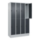 C+P Doppelstock-Spind Classic PLUS, Sockel, 4 Abteile, 1950x1200x500mm, 7035/701 Front RAL 7016 Anthrazitgrau-2
