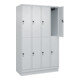 C+P Doppelstock-Spind Classic PLUS, Sockel, 4 Abteile, 1950x1200x500mm, 7035/703 Front RAL 7035 Lichtgrau-2