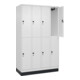 C+P Doppelstock-Spind Classic PLUS, Sockel, 4 Abteile, 1950x1200x500mm, 9016/901 Front RAL 9016 Verkehrsweiß-2