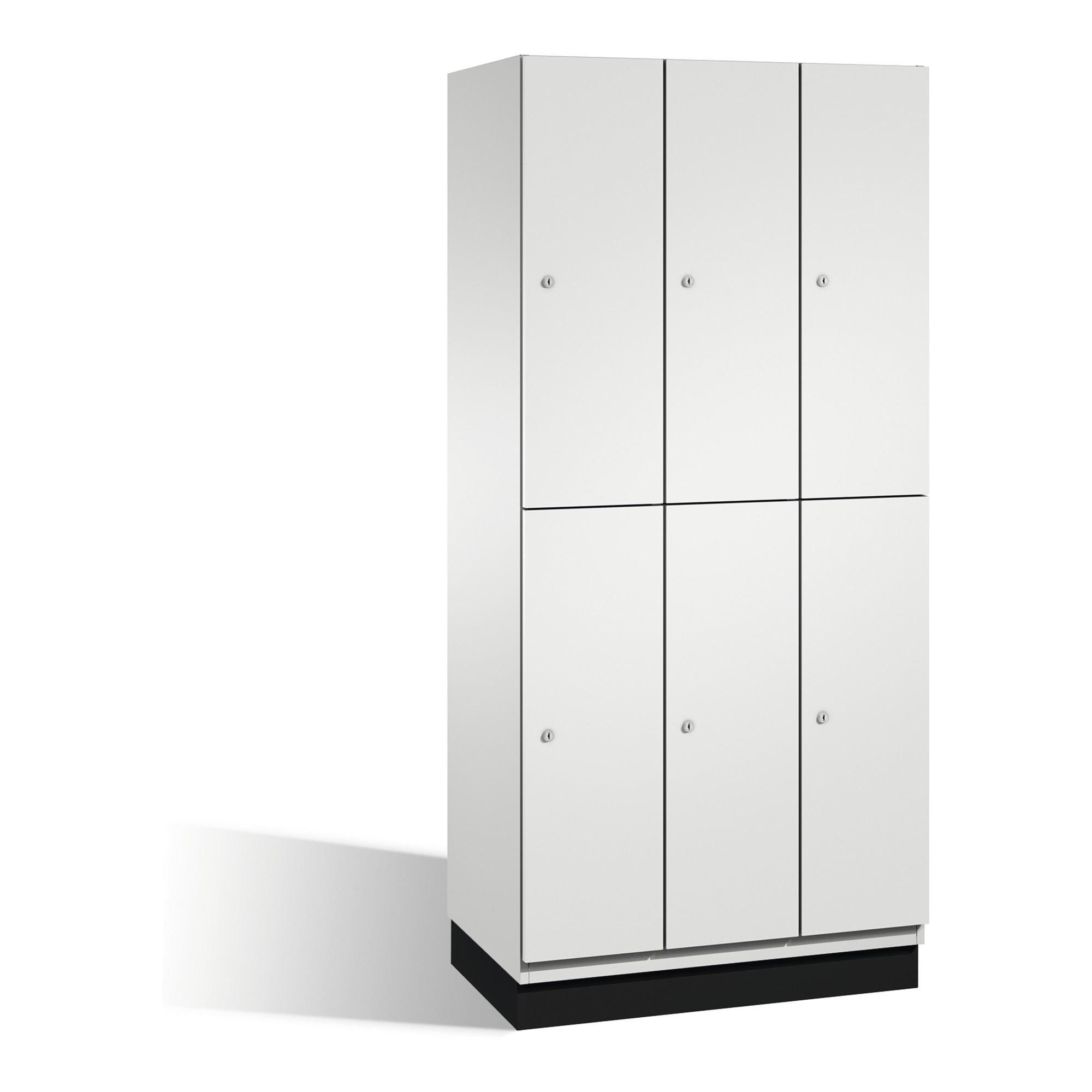 C+P Doppelstockspind Cambio auf Sockel, 6 Fächer, H1950xB900xT525mm Front Lichtgrau Korpus Lichtgrau ; C + P Möbelsysteme