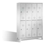 C+P Doppelstockspind Classic auf Füßen 8 Fächer Front Lichtgrau Korpus Lichtgrau