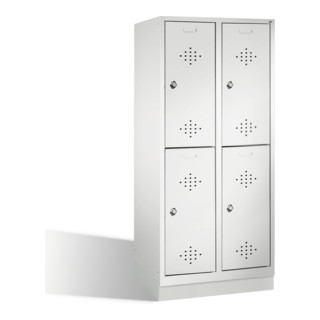 C+P Doppelstockspind Classic auf Sockel 4 Fächer Front Lichtgrau Korpus Lichtgrau