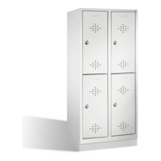 C+P Doppelstockspind Classic auf Sockel 4 Fächer Front Lichtgrau Korpus Lichtgrau