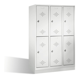 C+P Doppelstockspind Classic auf Sockel 6 Fächer Front Lichtgrau Korpus Lichtgrau