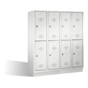 C+P Doppelstockspind Classic auf Sockel, 8 Fächer, H1800xB1590xT500mm Front Lichtgrau Korpus Lichtgrau-1