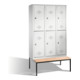 C+P Doppelstockspind Classic mit Sitzbank 6 Fächer Front Lichtgrau Korpus Lichtgrau-1