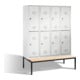 C+P Doppelstockspind Classic mit Sitzbank 8 Fächer Front Lichtgrau Korpus Lichtgrau-1