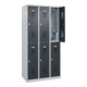 C+P Doppelstöckiger Spind Basis PLUS, 6 Fächer, 1850x900x500mm, 7035/7016-1