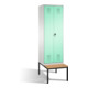 C+P double casier Evolo avec banquette 2 compartiments avant vert clair corps vert clair gris clair-1