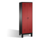C+P double casier Evolo sur pieds 2 compartiments avant rouge rubis corps corps noir gris noir-1