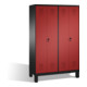 C+P double casier Evolo sur pieds 4 compartiments avant rouge rubis corps corps noir gris noir-1