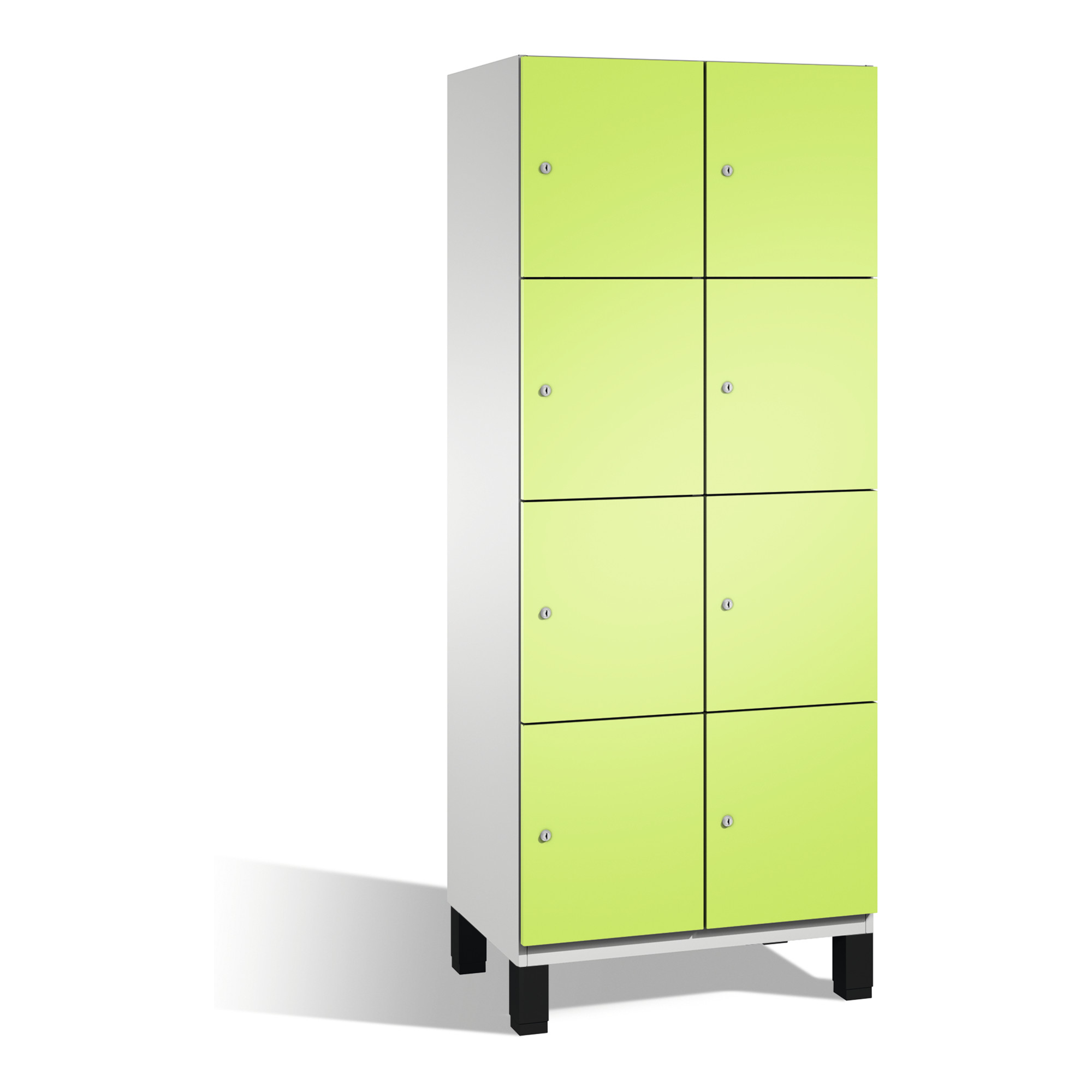 C+P Fächerschrank Cambio auf Füßen, 8 Fächer, H1980xB800xT525mm Front Viridingrün Korpus Lichtgrau ; C + P Möbelsysteme