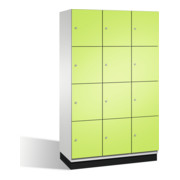 C+P Fächerschrank Cambio auf Sockel, 12 Fächer, H1950xB1200xT525mm Front Viridingrün Korpus Lichtgrau-1