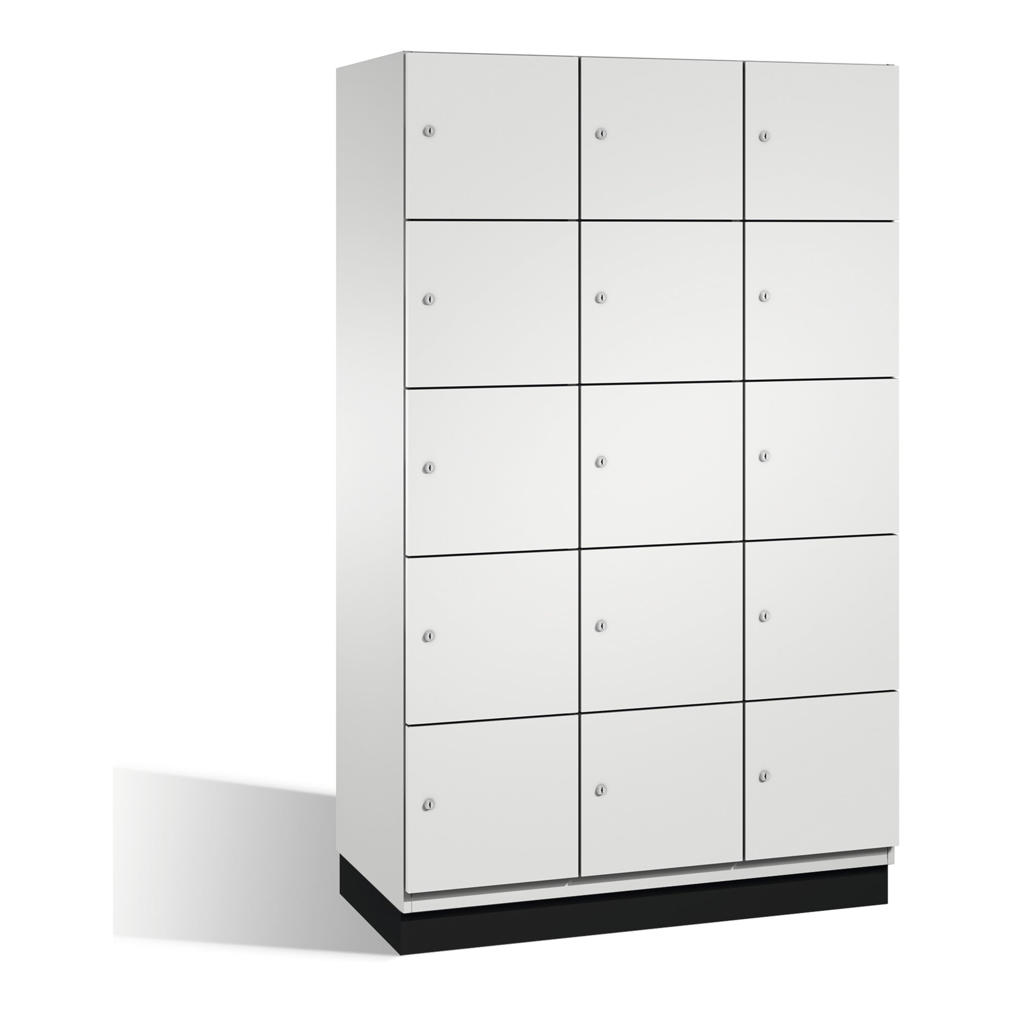C+P Fächerschrank Cambio auf Sockel, 15 Fächer, H1950xB1200xT525mm Front Lichtgrau Korpus Lichtgrau ; C + P Möbelsysteme