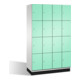 C+P Fächerschrank Cambio auf Sockel, 16 Fächer, H1950xB1200xT525mm Front Lichtgrün Korpus Lichtgrau