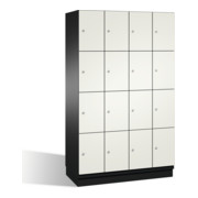 C+P Fächerschrank Cambio auf Sockel, 16 Fächer, H1950xB1200xT525mm Front Reinweiß Korpus Schwarzgrau-1