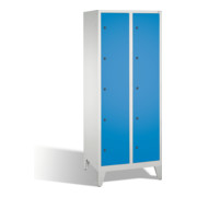 C+P Fächerschrank Classic auf Füßen 10 Fächer Front Lichtblau Korpus Lichtgrau