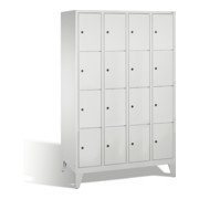 C+P Fächerschrank Classic auf Füßen, 16 Fächer, H1850xB1190xT500mm Front Lichtgrau Korpus Lichtgrau
