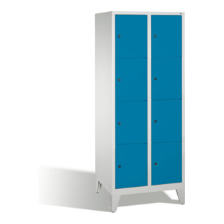 C+P Fächerschrank Classic auf Füßen 8 Fächer Front Lichtblau Korpus Lichtgrau